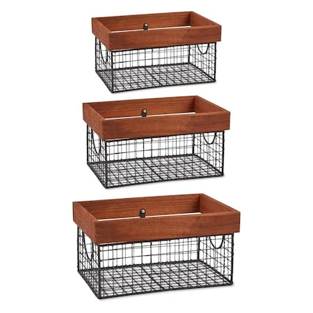 Made4Mansions Asst Bronze Farmhouse Basket - Set of 3 MA2568202